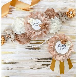 Teddy Bear Baby Shower Mom to be Maternity Sash